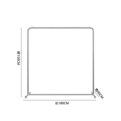 Steel Double Rod Hangrail Clothes Store Rack Floor Display Stand